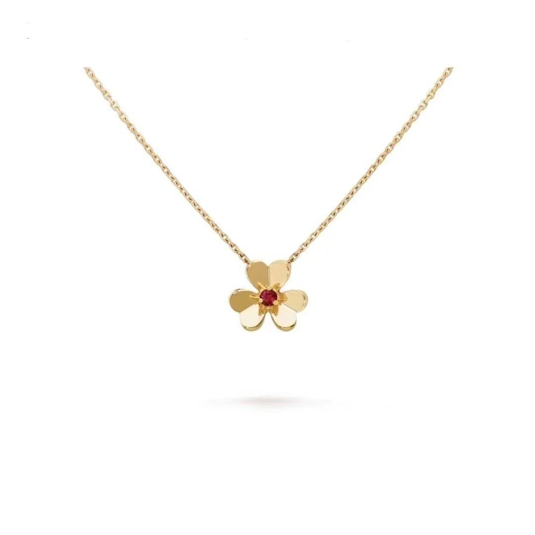 Van Cleef & Arpels FRIVOLE GOLD FLOWER NECKLACE